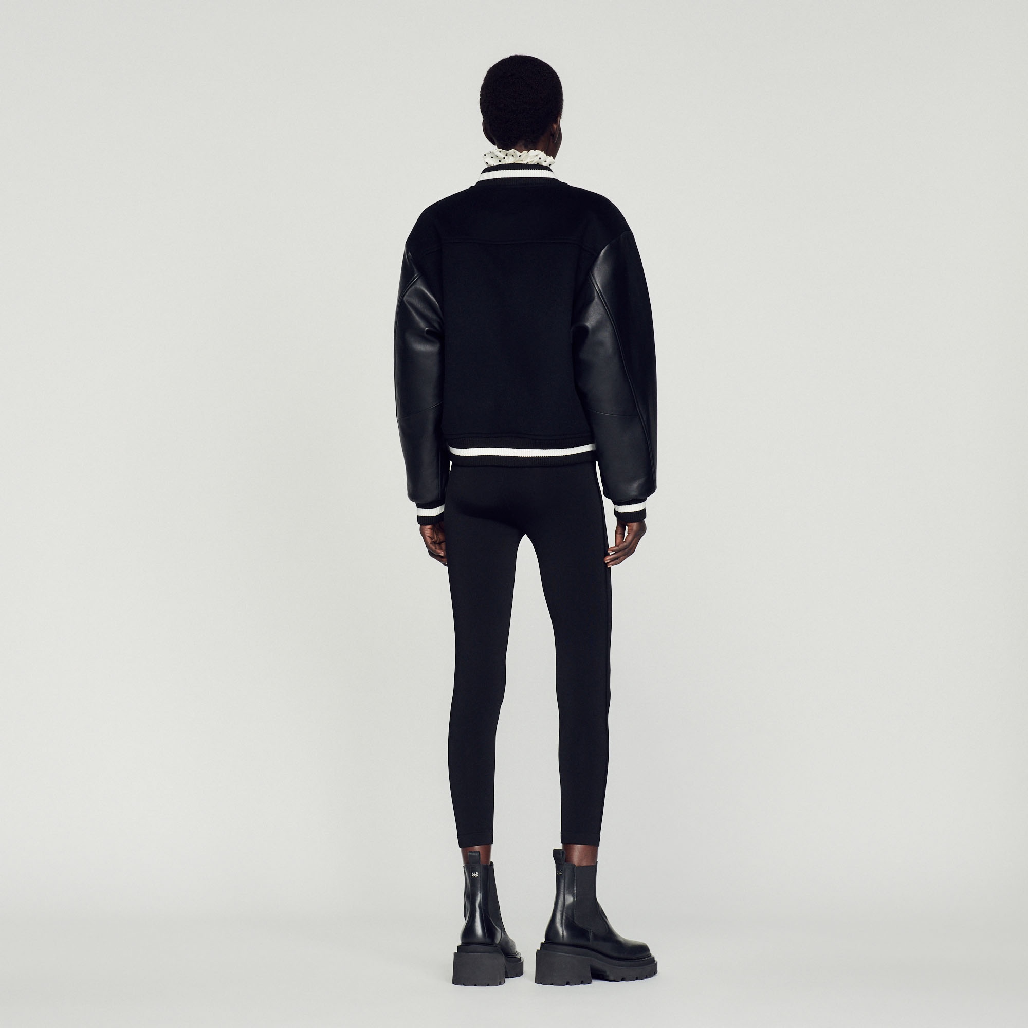 Wool and leather varsity jacket - 6