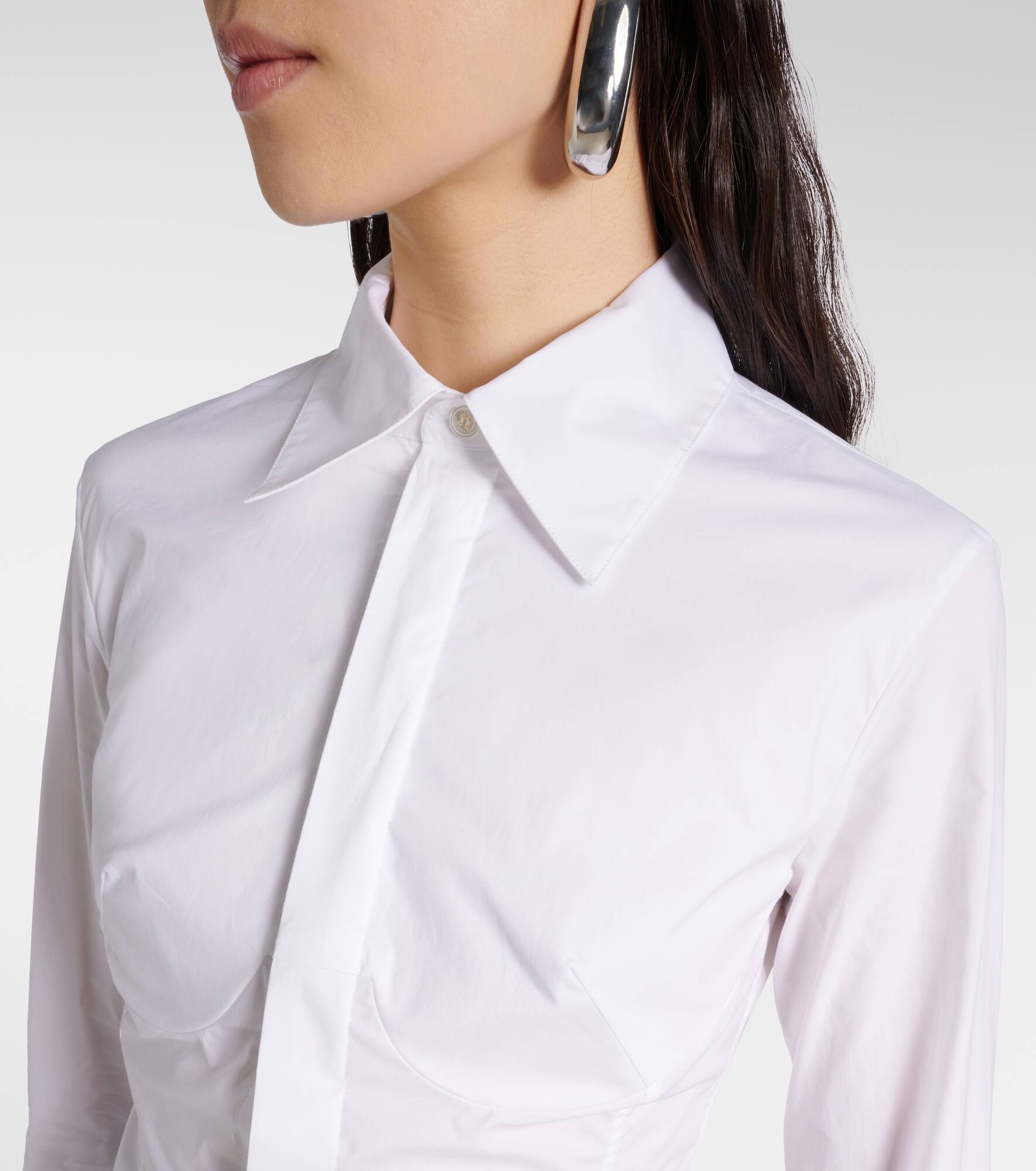Cotton-blend poplin shirt - 4