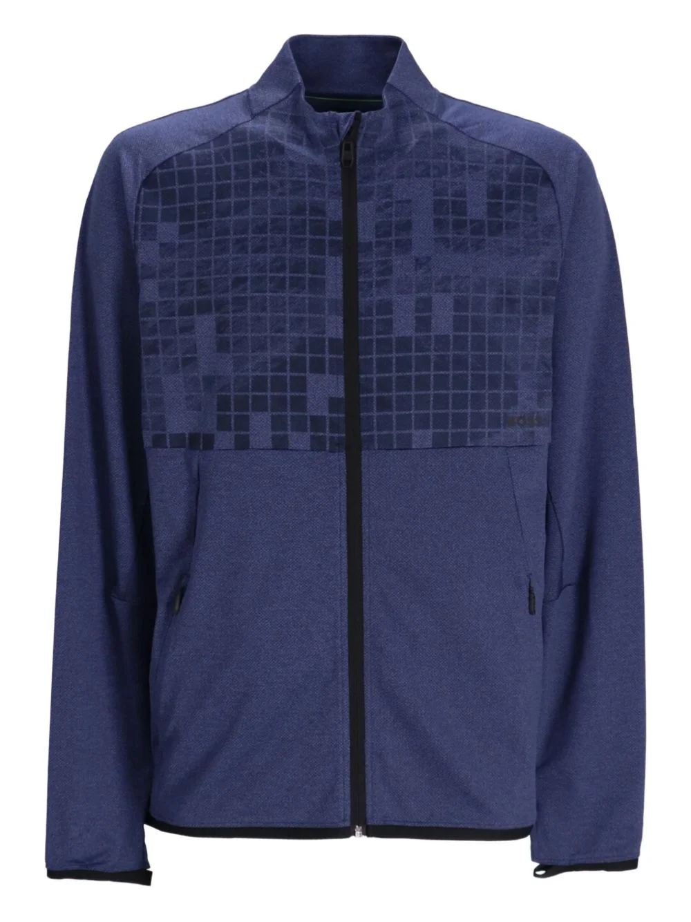 geometric-pattern zip-up sweatshirt - 1