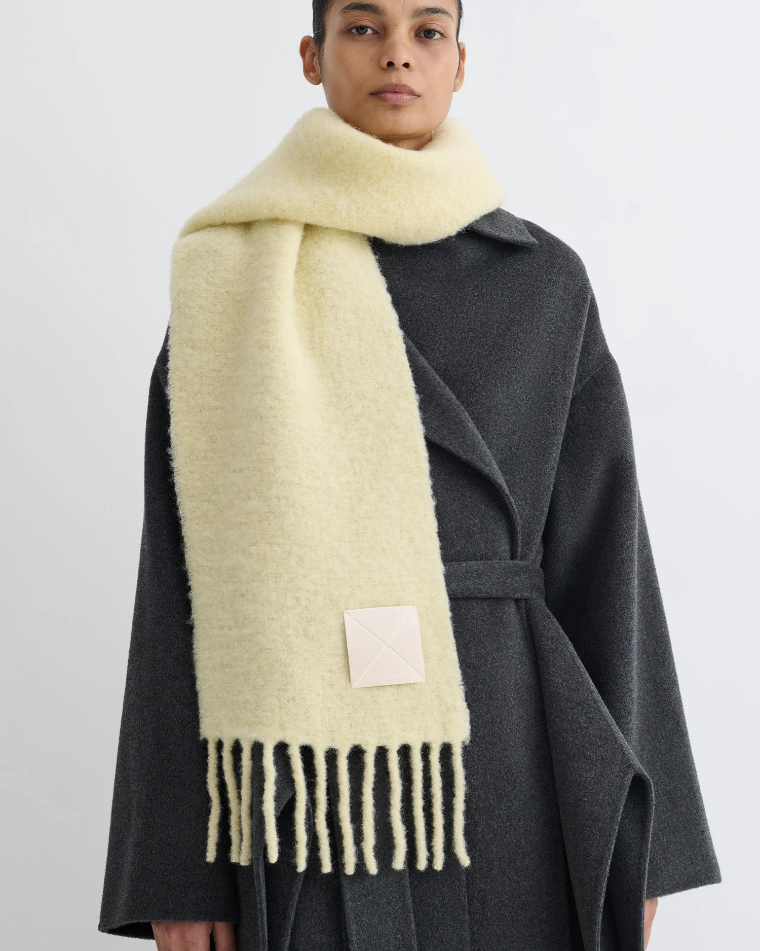 Narrow Fringe Scarf - 1