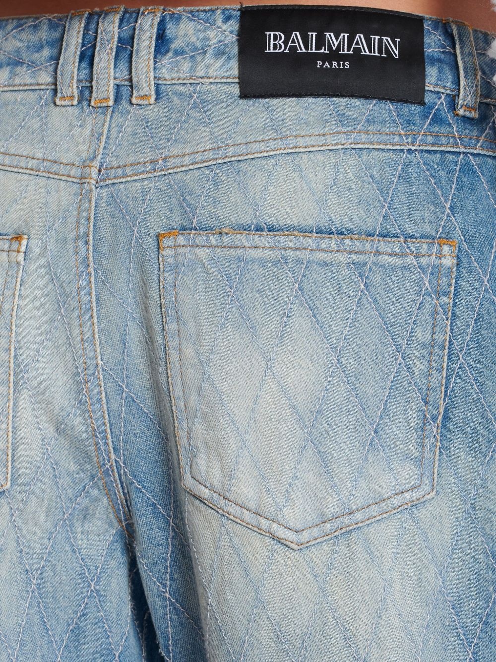 diamond-stitched jeans - 7