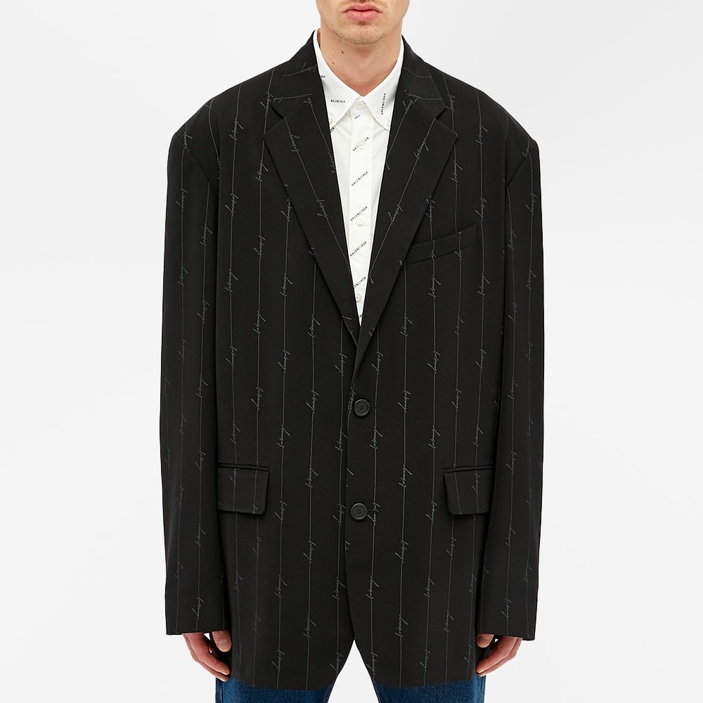 Balenciaga Signature Logo Boxy Suit Jacket - 5