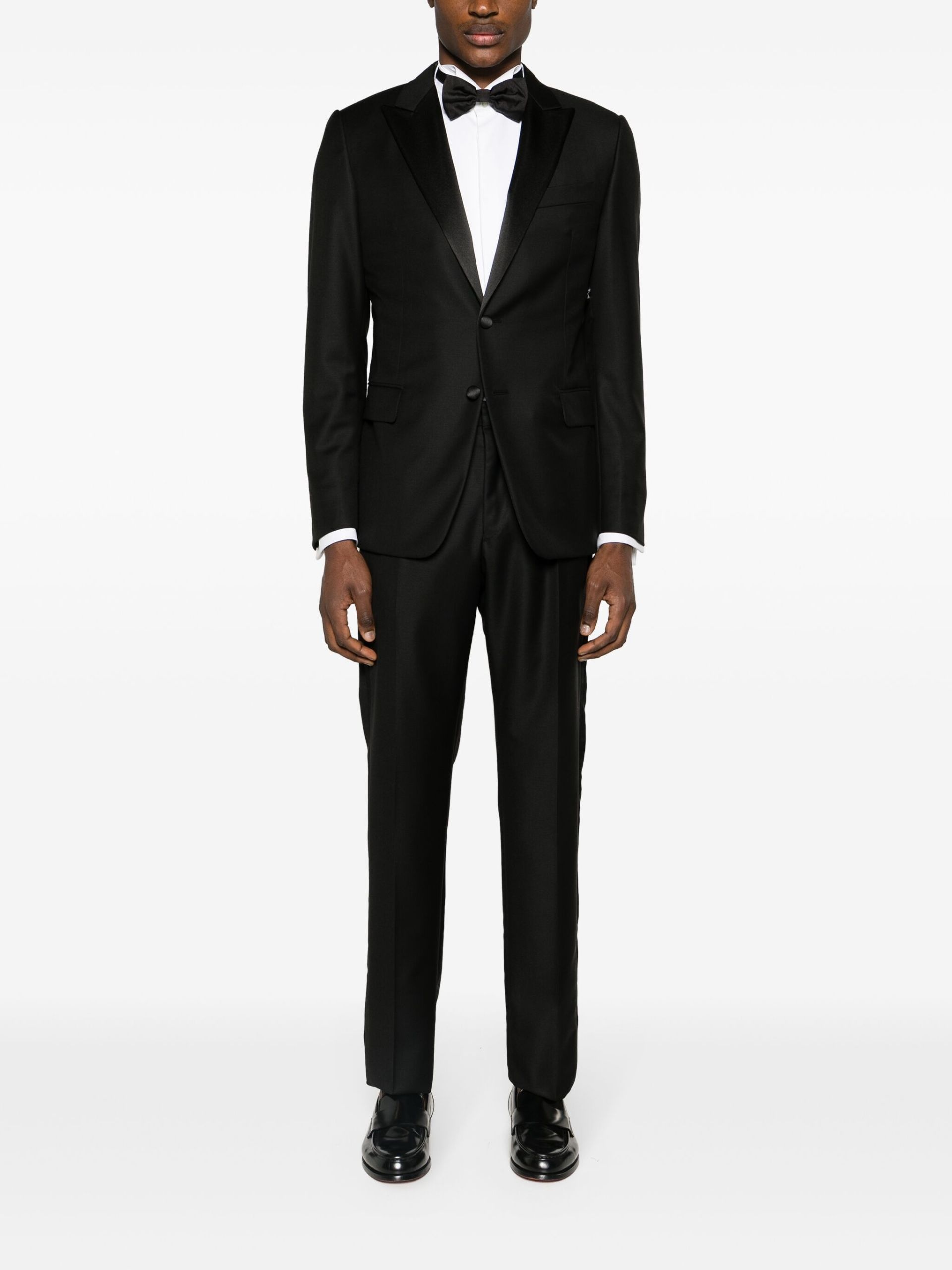 Black Single-Breasted Wool Tuxedo - 2