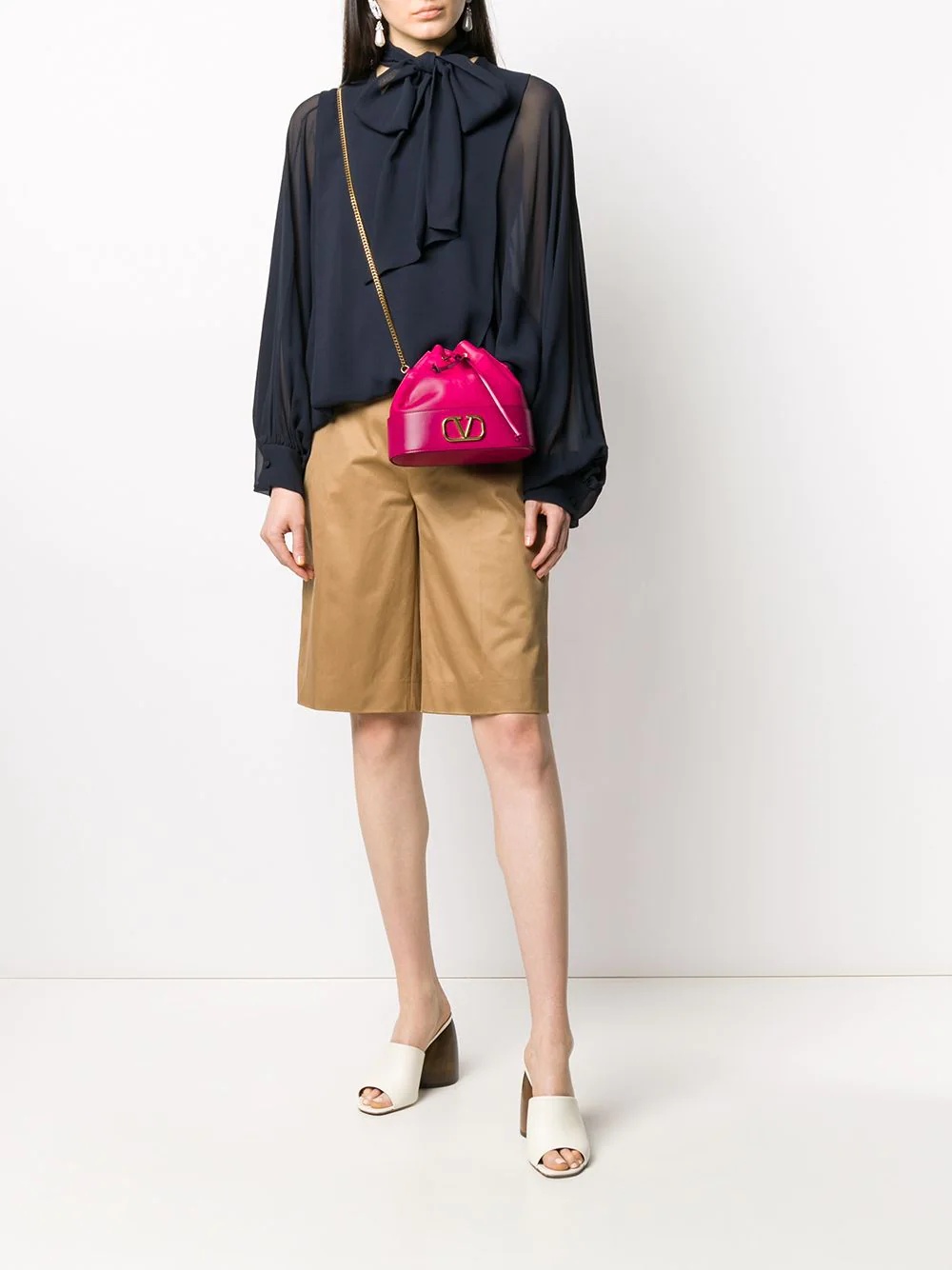 pussybow pouf sleeve blouse - 2