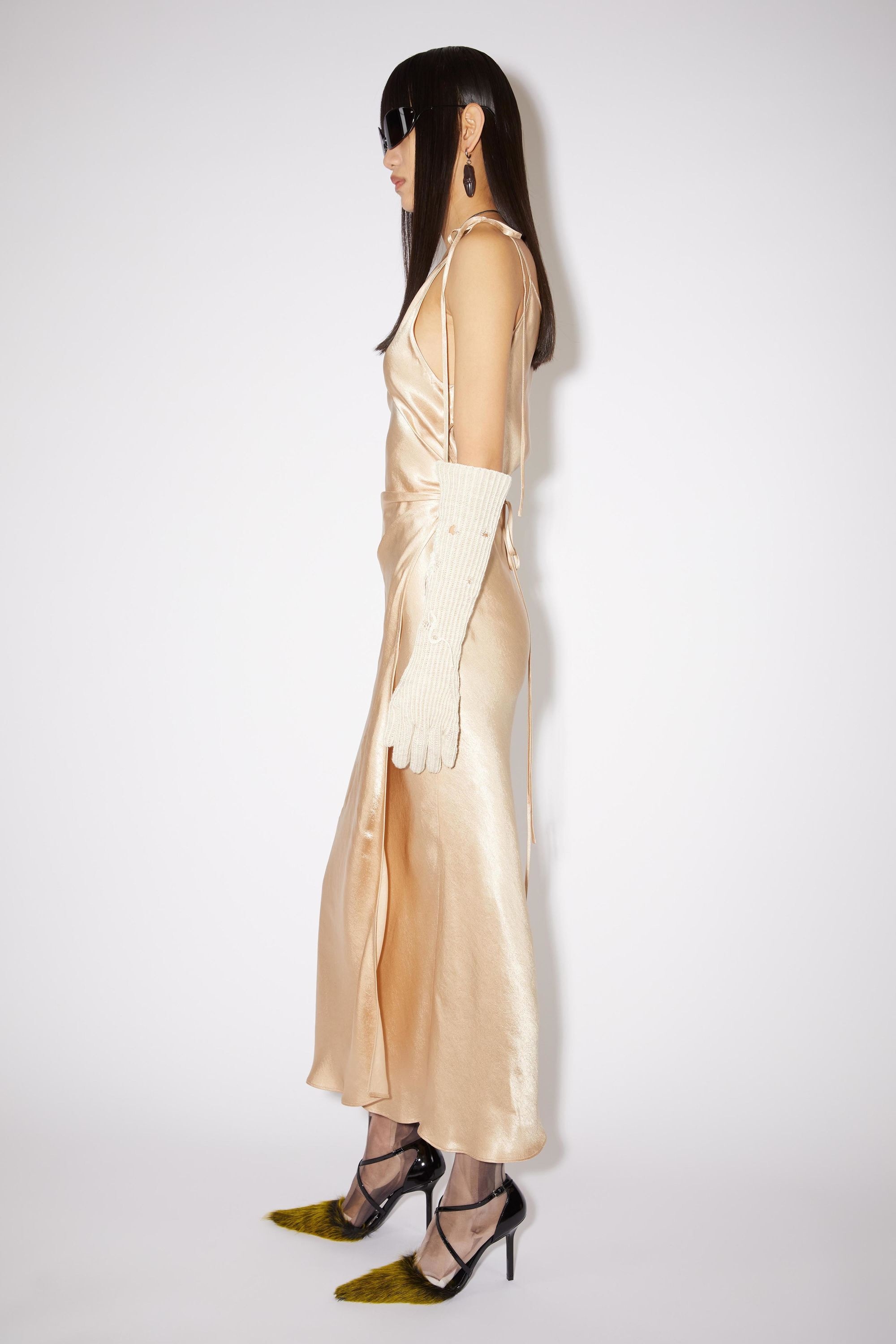 Satin dress - Beige - 4