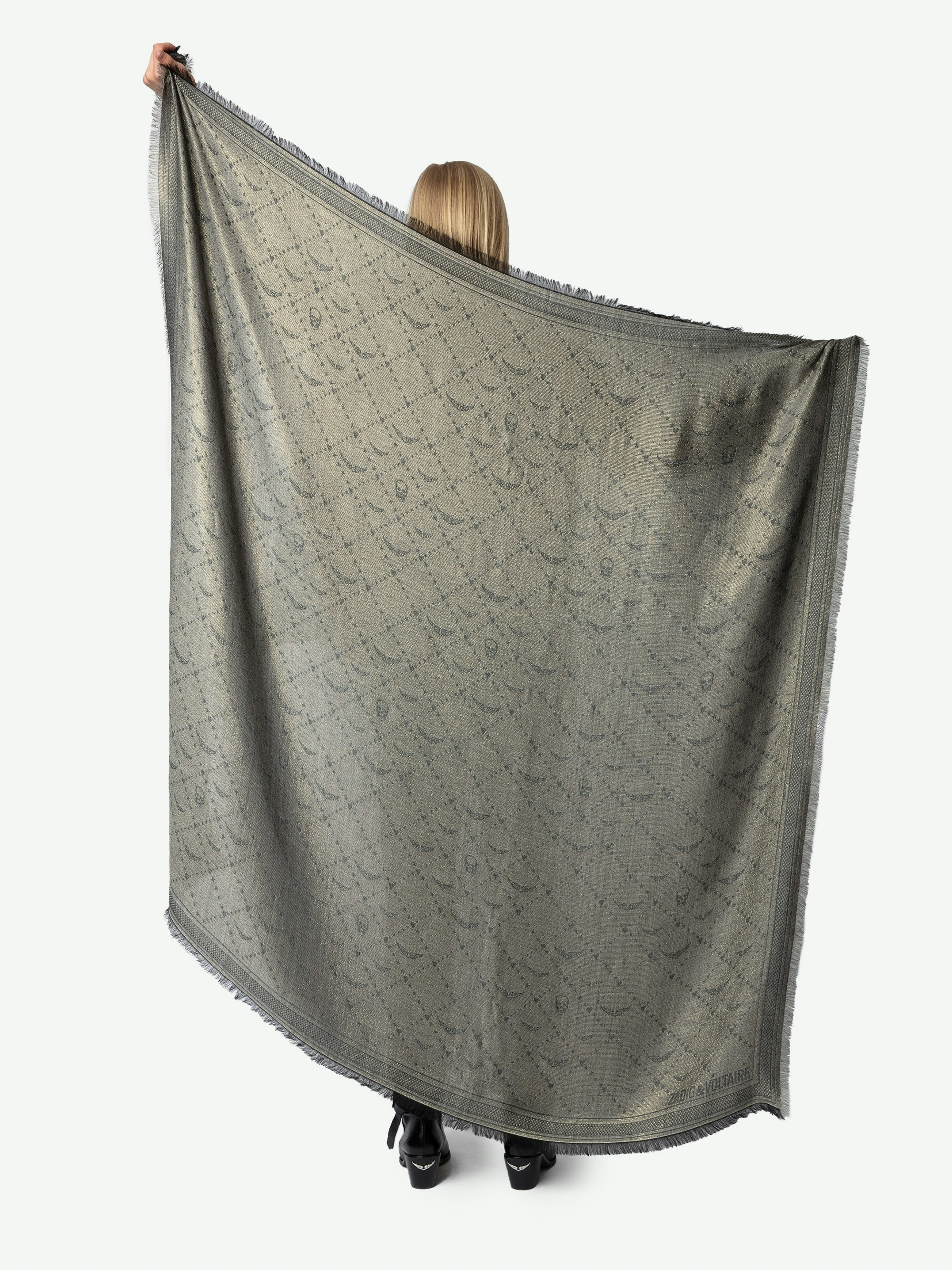 Glenn Monogram Metallic Scarf - 4