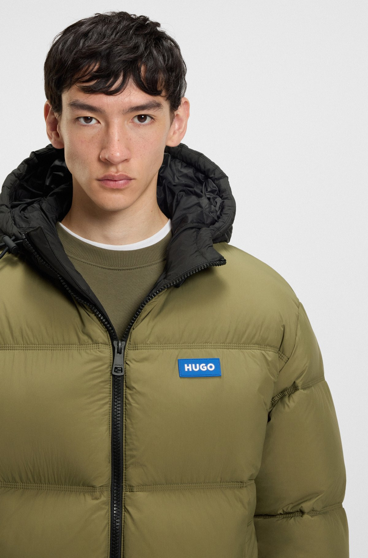 WATER-REPELLENT PADDED JACKET WITH BLUE LOGO LABEL - 5