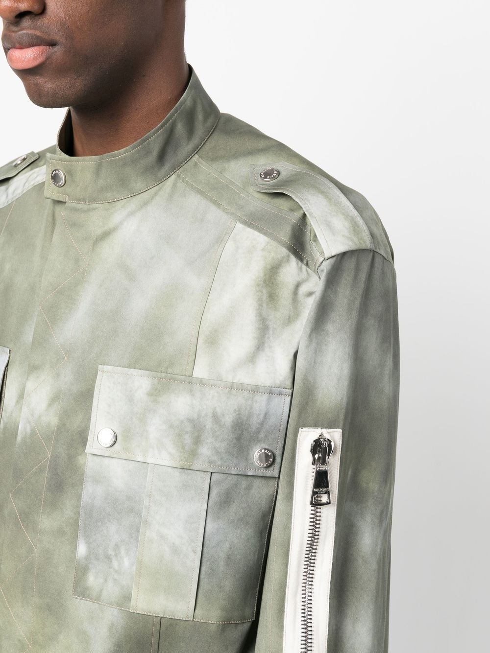 faded-effect military jacket - 5