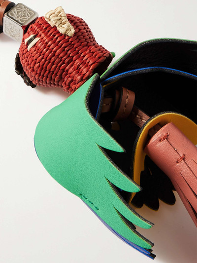 Loewe + Paula's Ibiza Parrot Woven Raffia and Leather Key Fob outlook