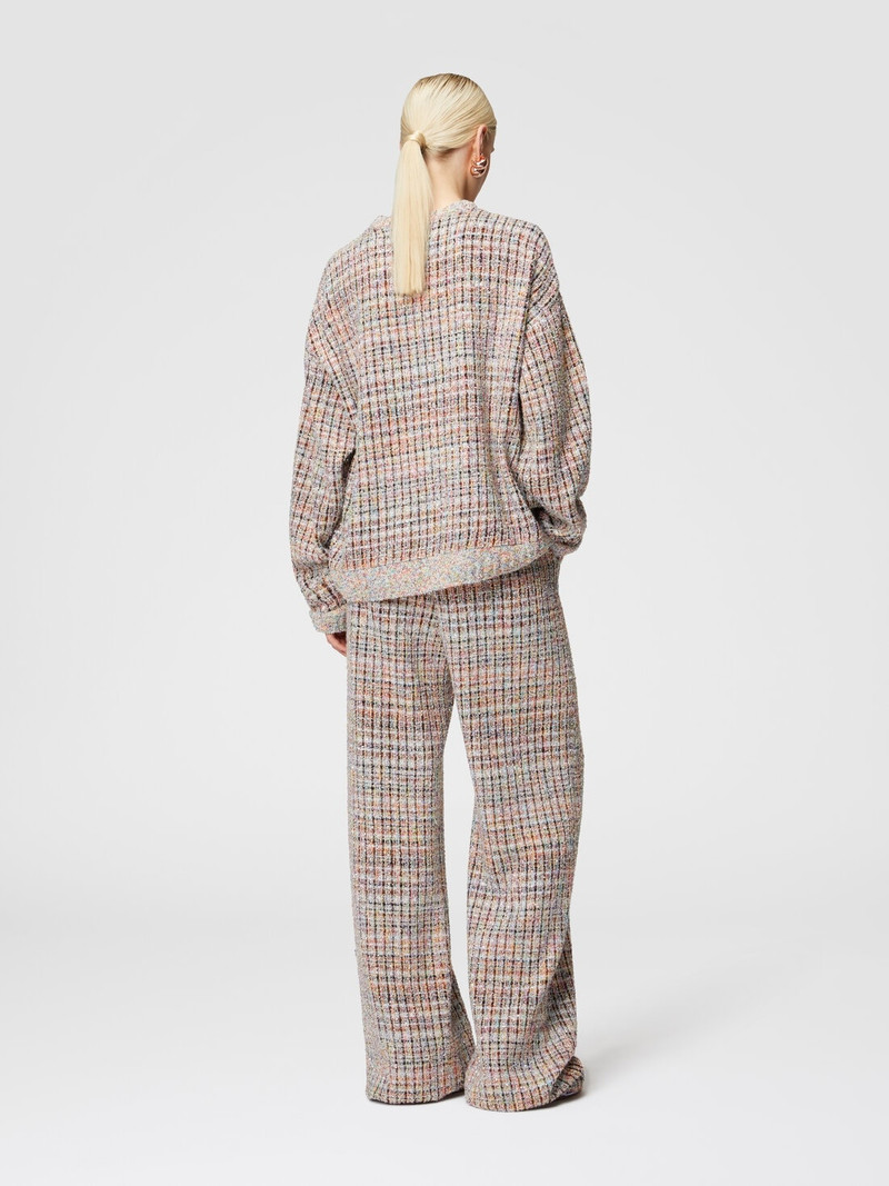 Bouclé checkered crewneck sweatshirt with sequins 3