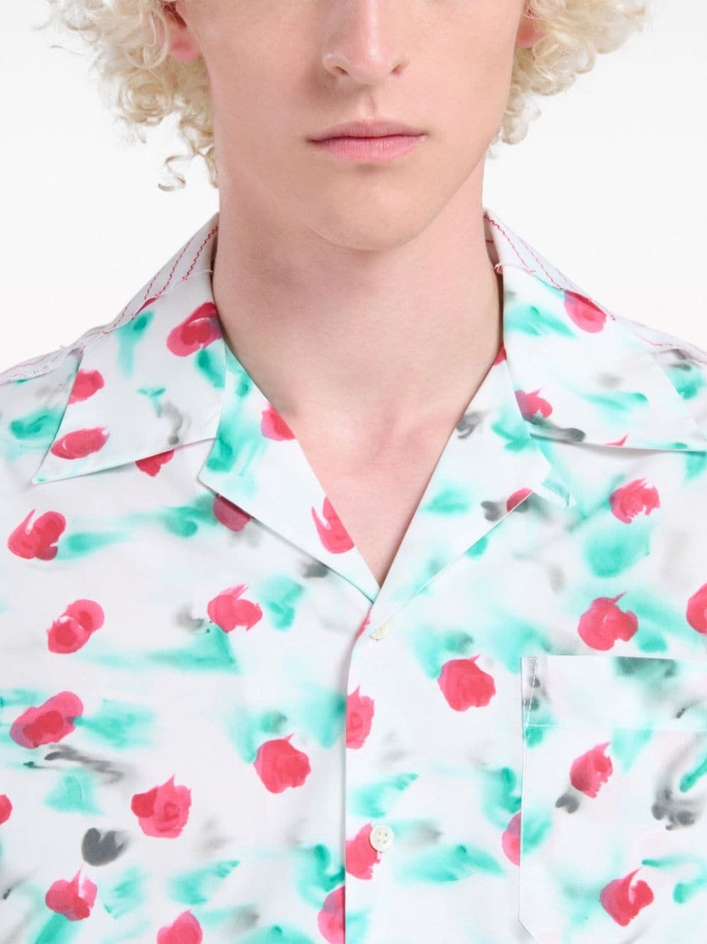 mix-print panelled shirt - 5