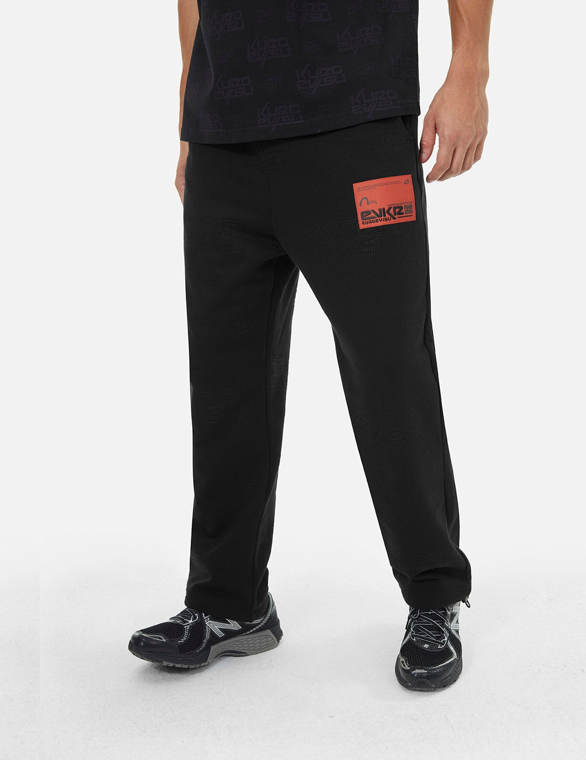 Allover Logo Stitching Regular Fit Quilting Sweatpants - 5