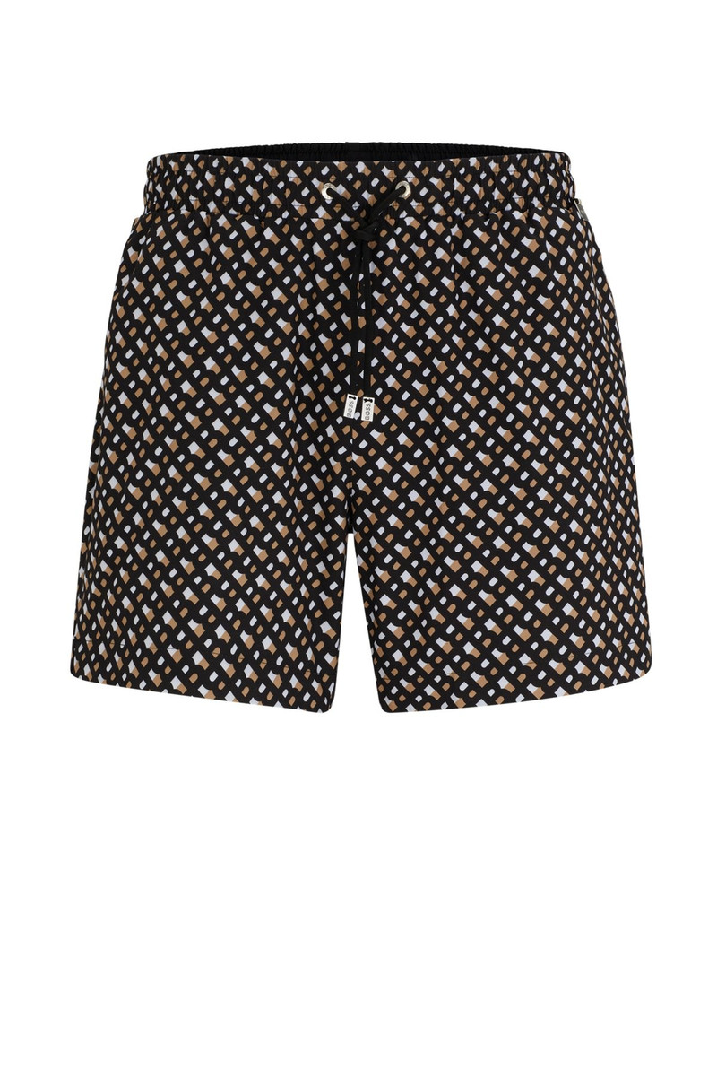 FULLY LINED QUICK-DRY SWIM SHORTS WITH MONOGRAM PRINT 1