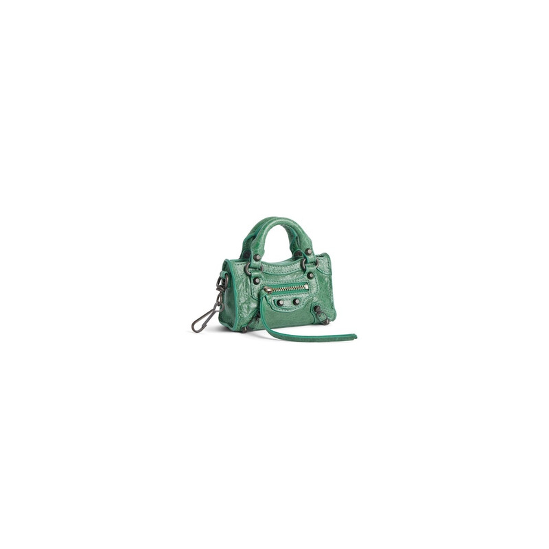 BALENCIAGA Women's Le City Micro Bag Charm in Emerald outlook