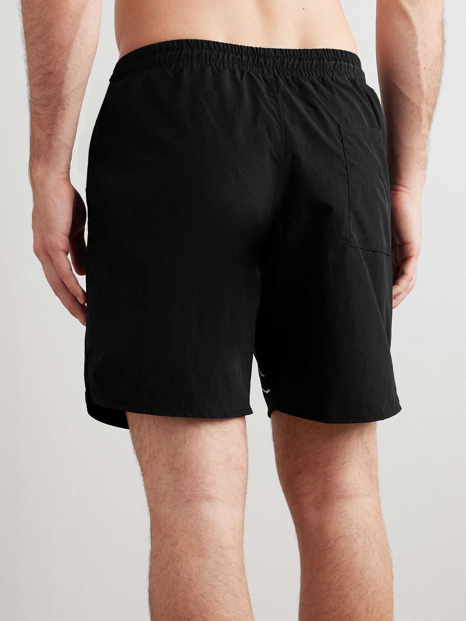 Straight-Leg Logo-Print Nylon Drawstring Shorts Black - 3