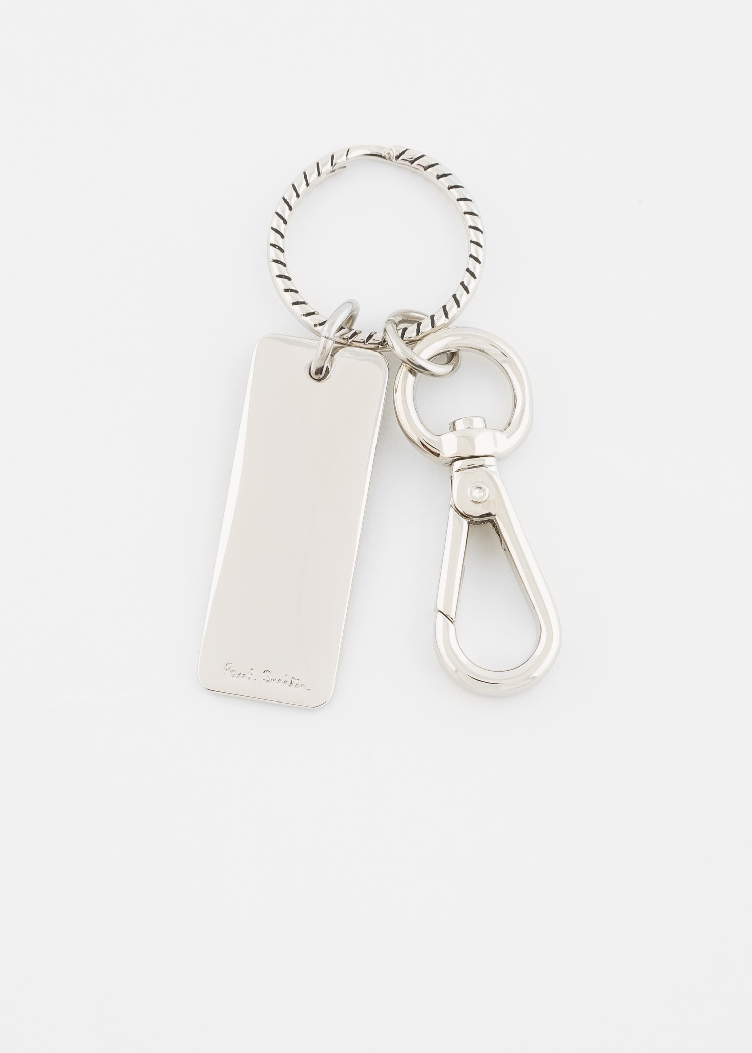 'Signature Stripe' Tag Metal Keyring - 1