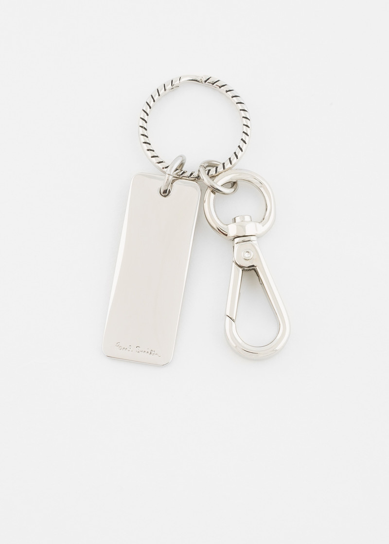 'Signature Stripe' Tag Metal Keyring 1