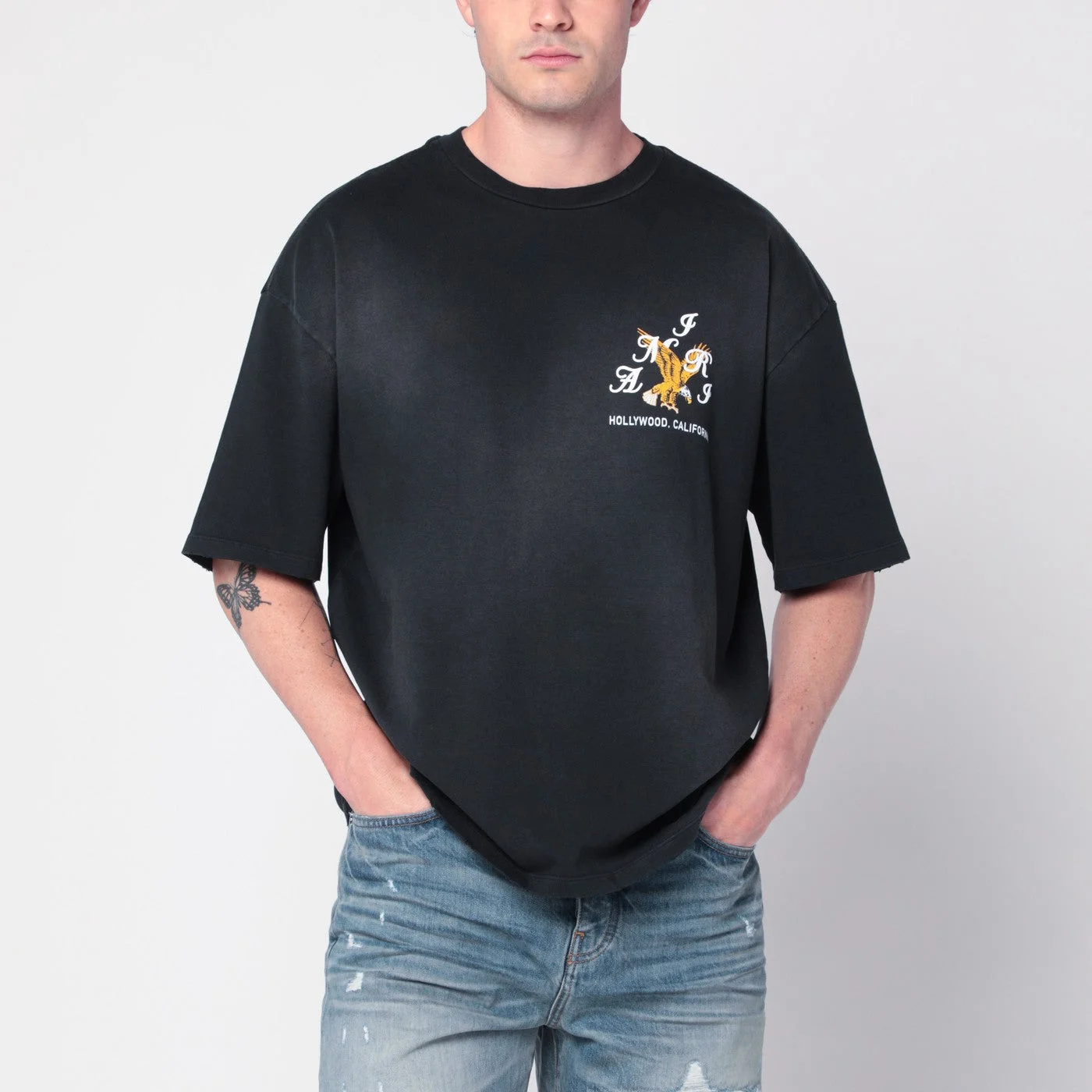 Black cotton T-shirt - 1