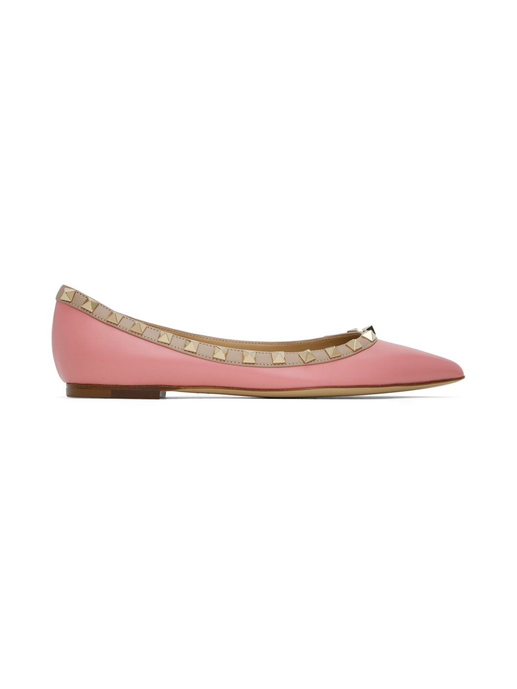 Pink Rockstud Ballerina Flats - 1