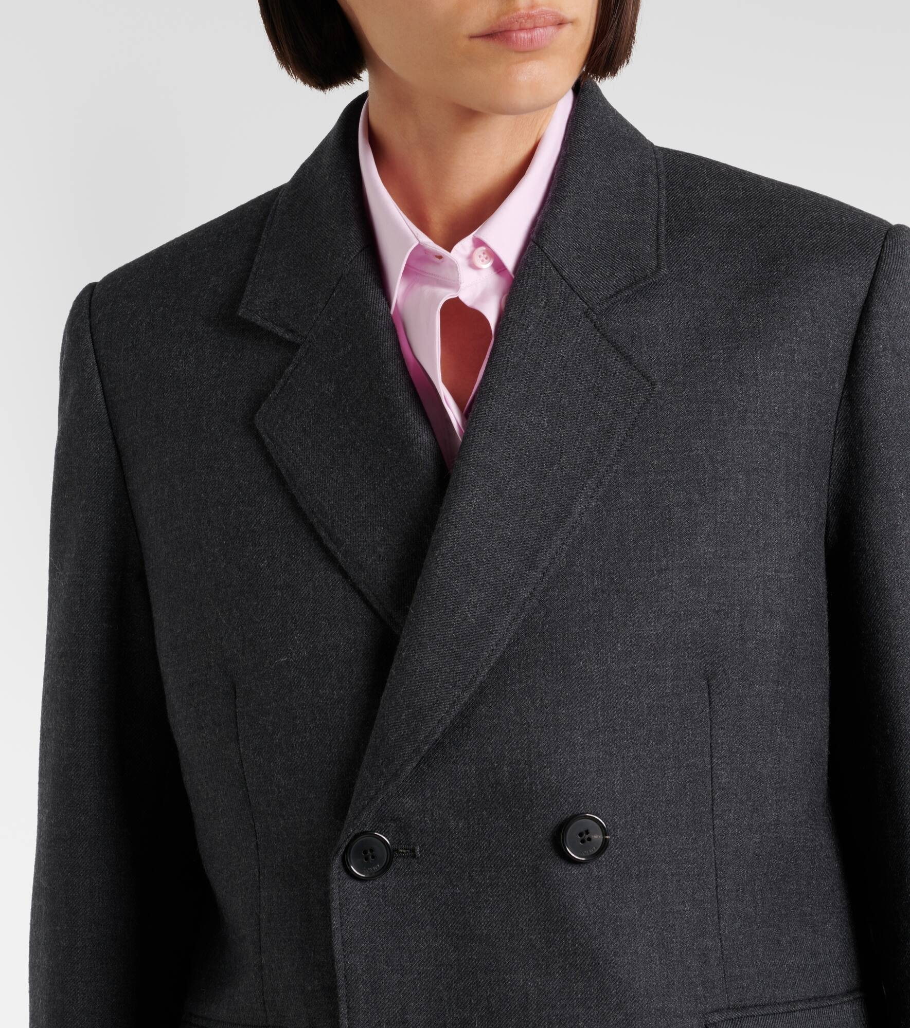 Cropped wool blazer - 4