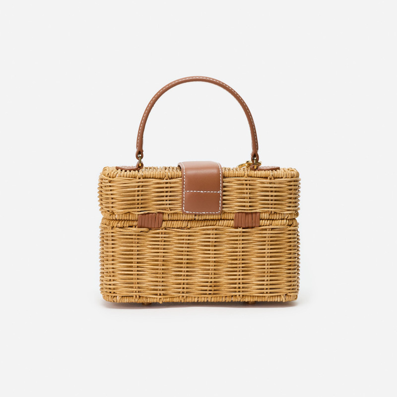 Rattan Cherry Charm Mini Basket Bag 3