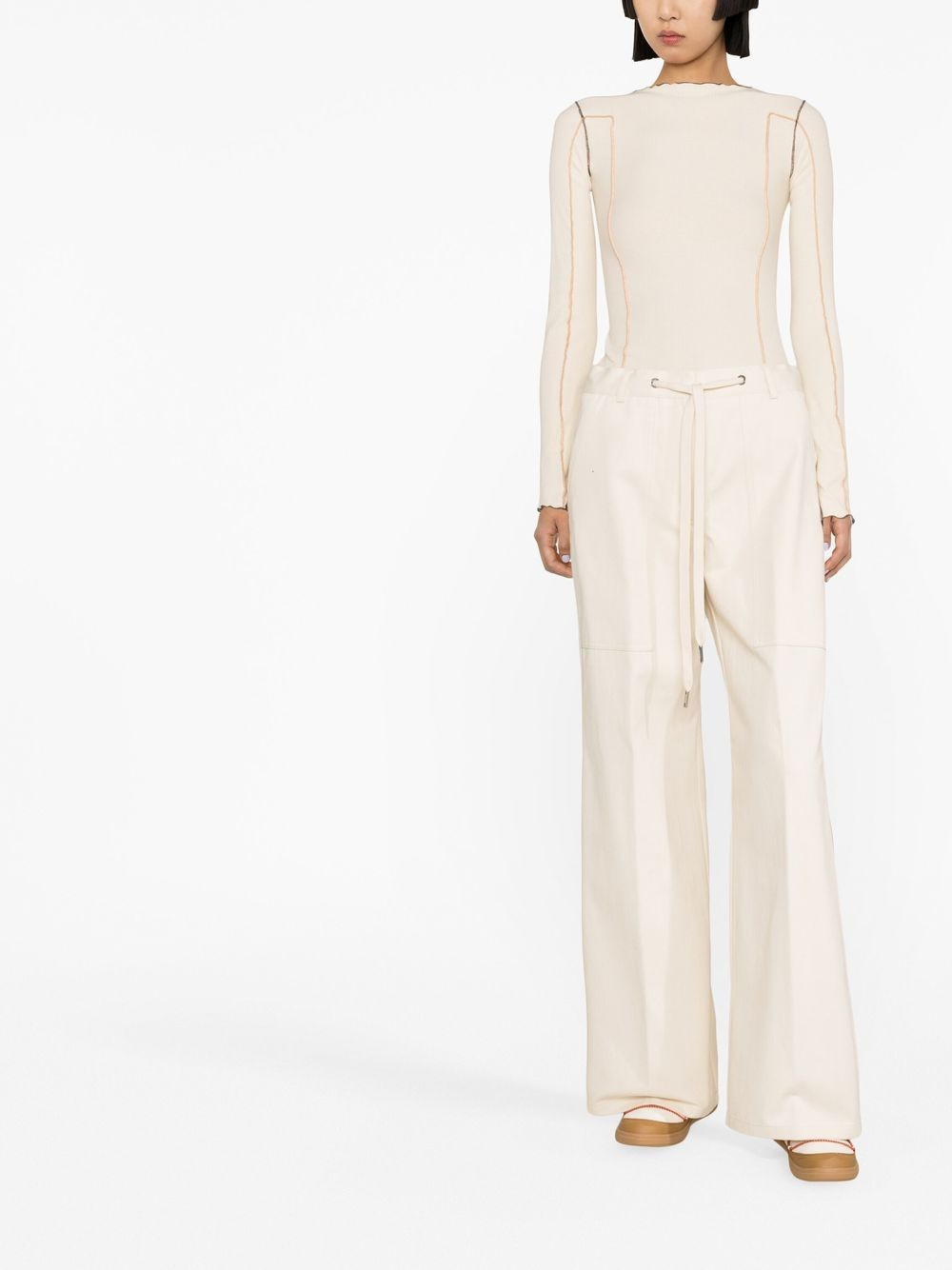 drawstring wide-leg trousers - 2