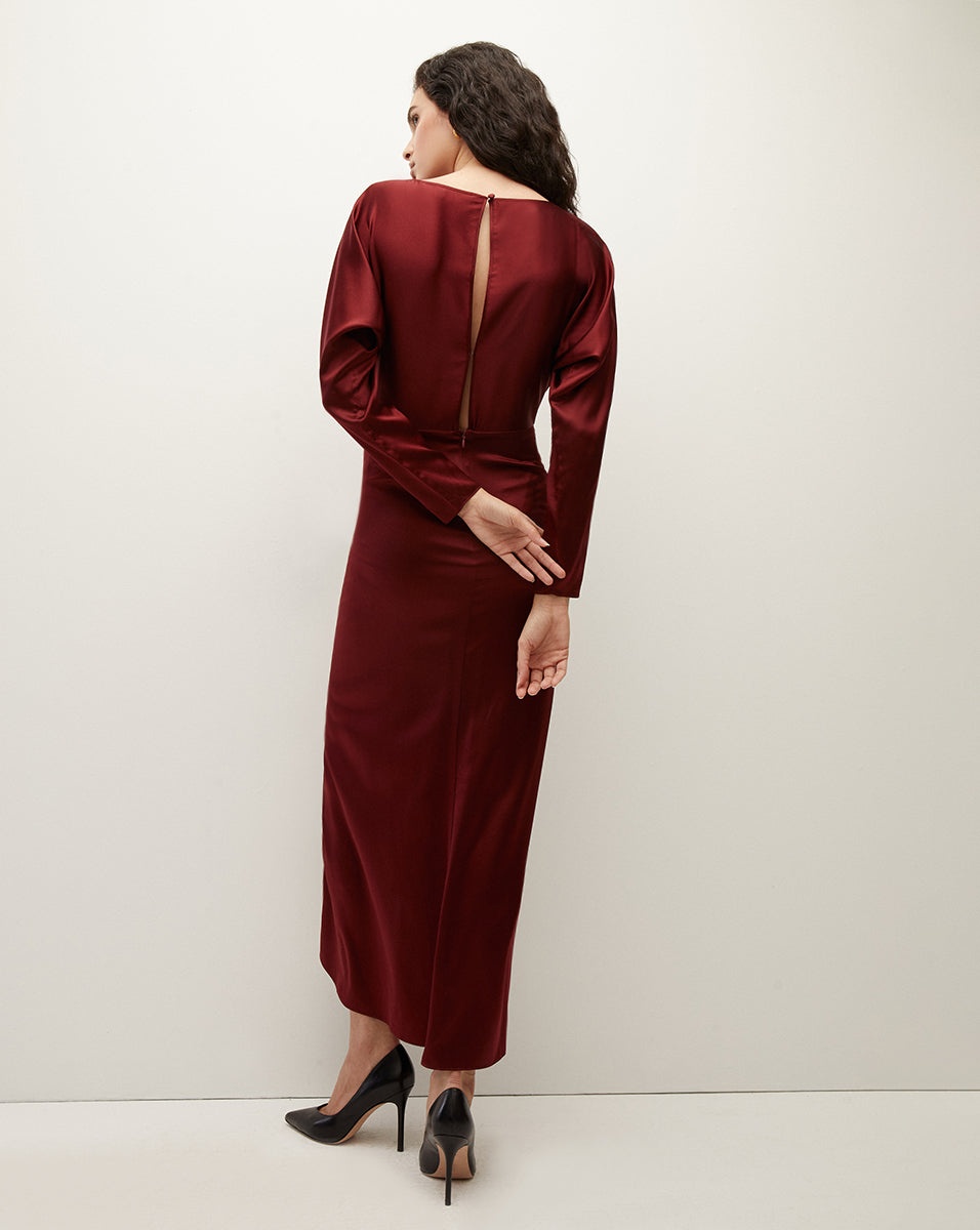 SABRI STRETCH-SILK CHARMEUSE DRESS - 6