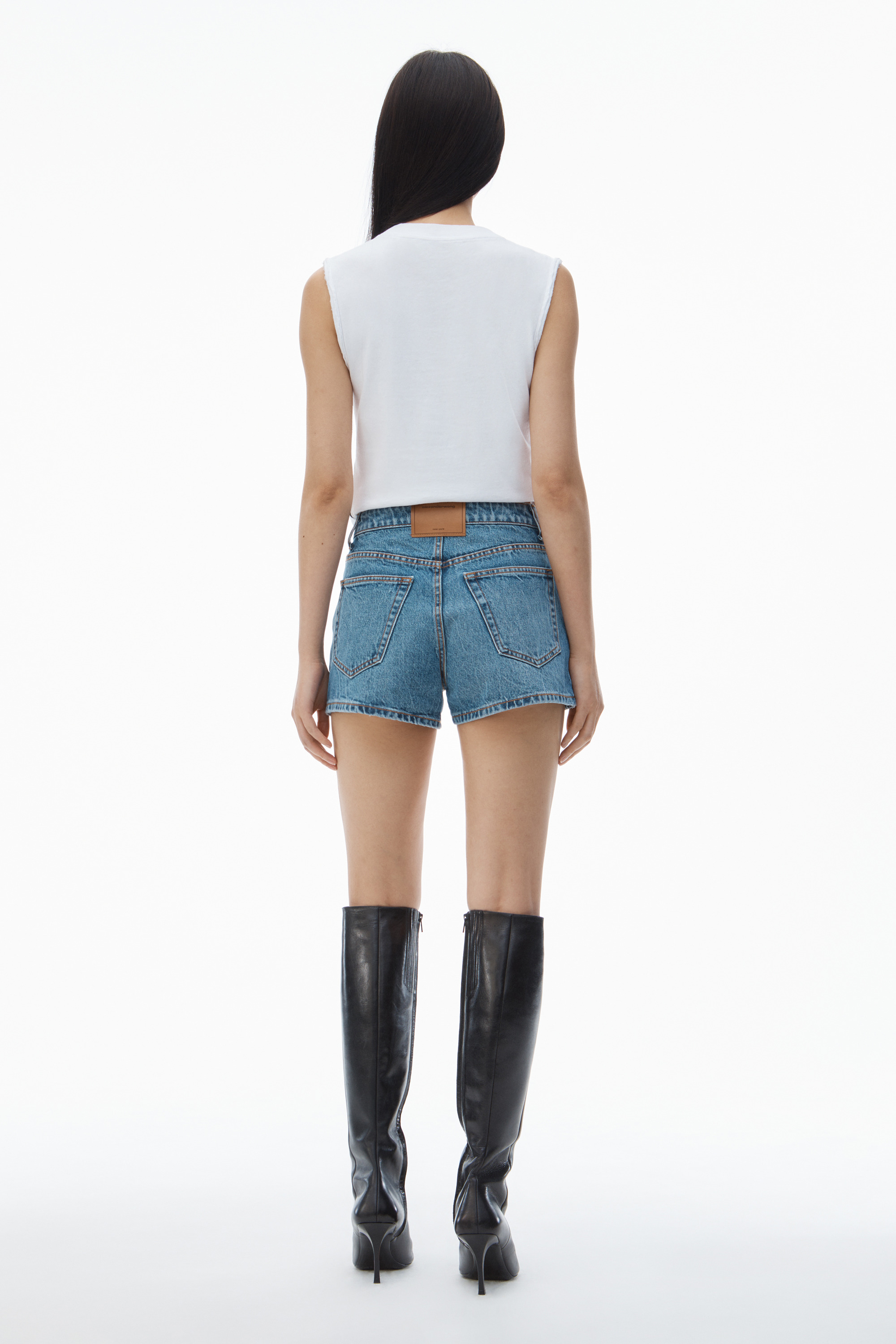 SHORTY HIGH-RISE SHORT IN DENIM - 4