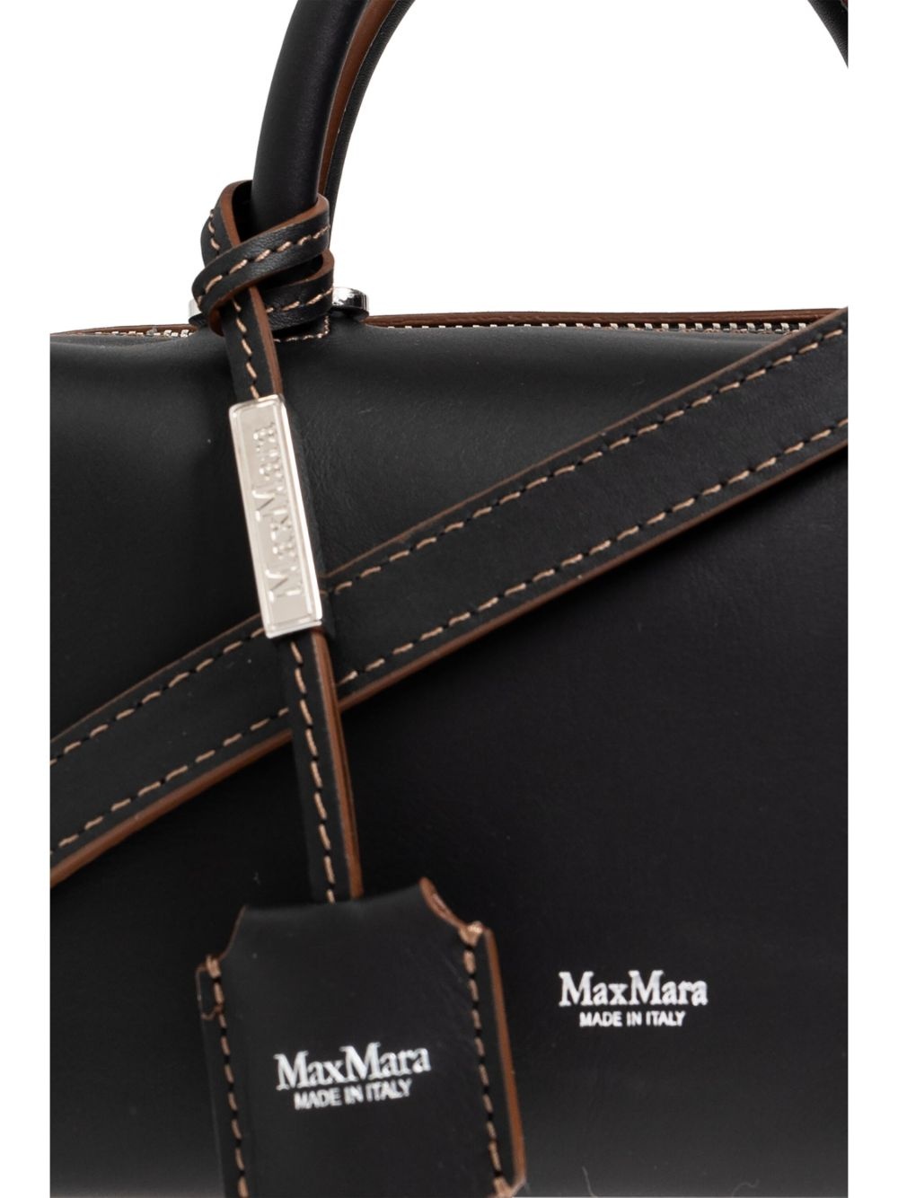 logo-print leather tote bag - 6