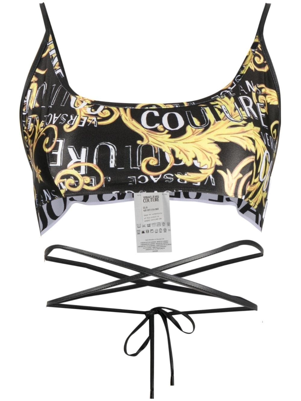 Barocco-print cropped top - 1
