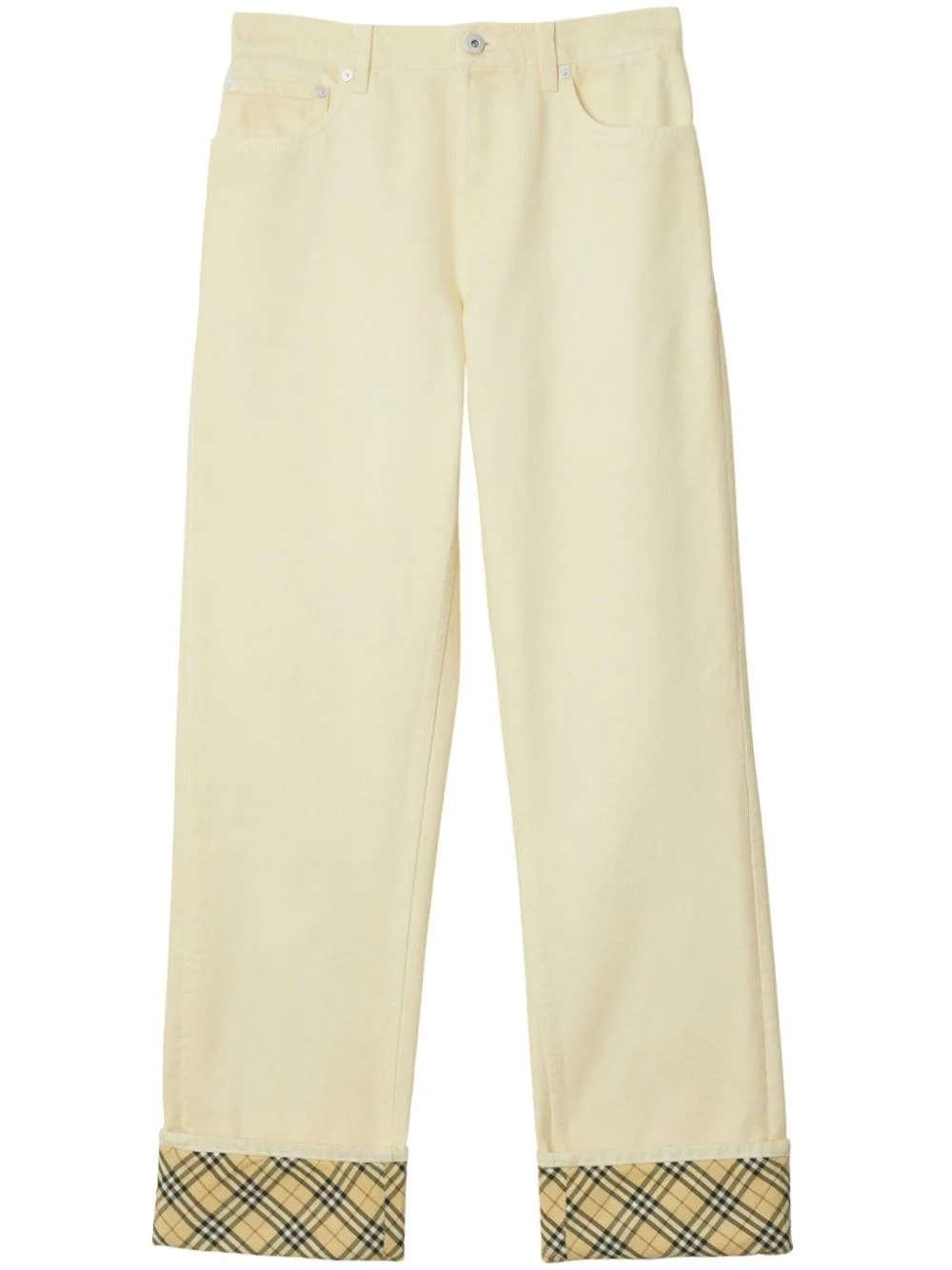 checkered straight-leg jeans - 1