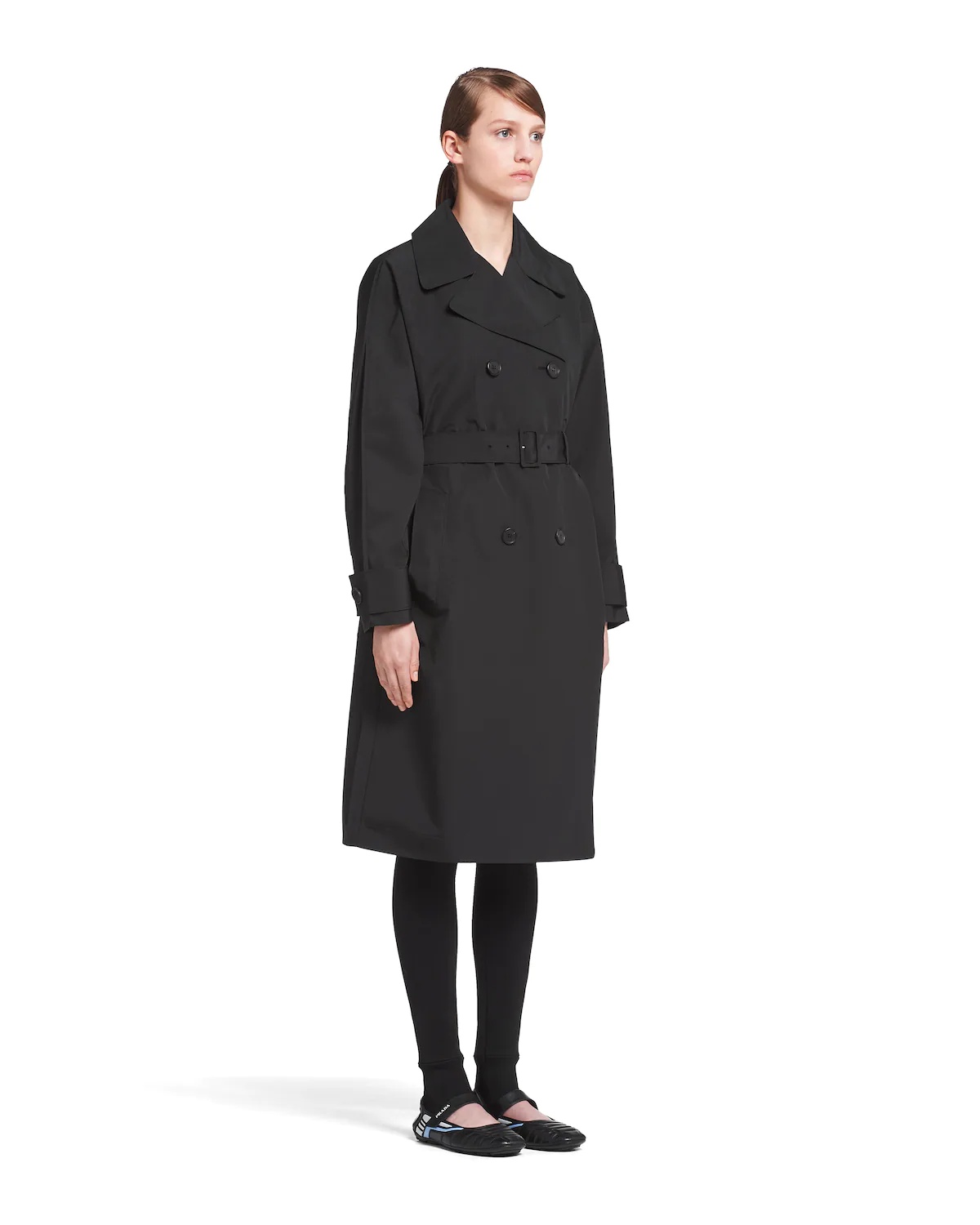 Double-breasted technical poplin raincoat - 3