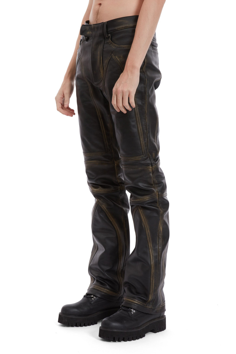 RUB OFF LEATHER MOTO PANTS 4