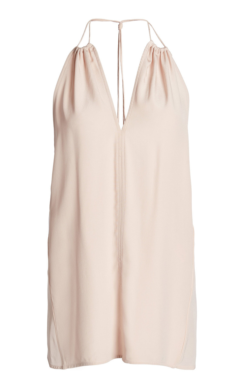 Gathered Silk Halter Top light pink 1