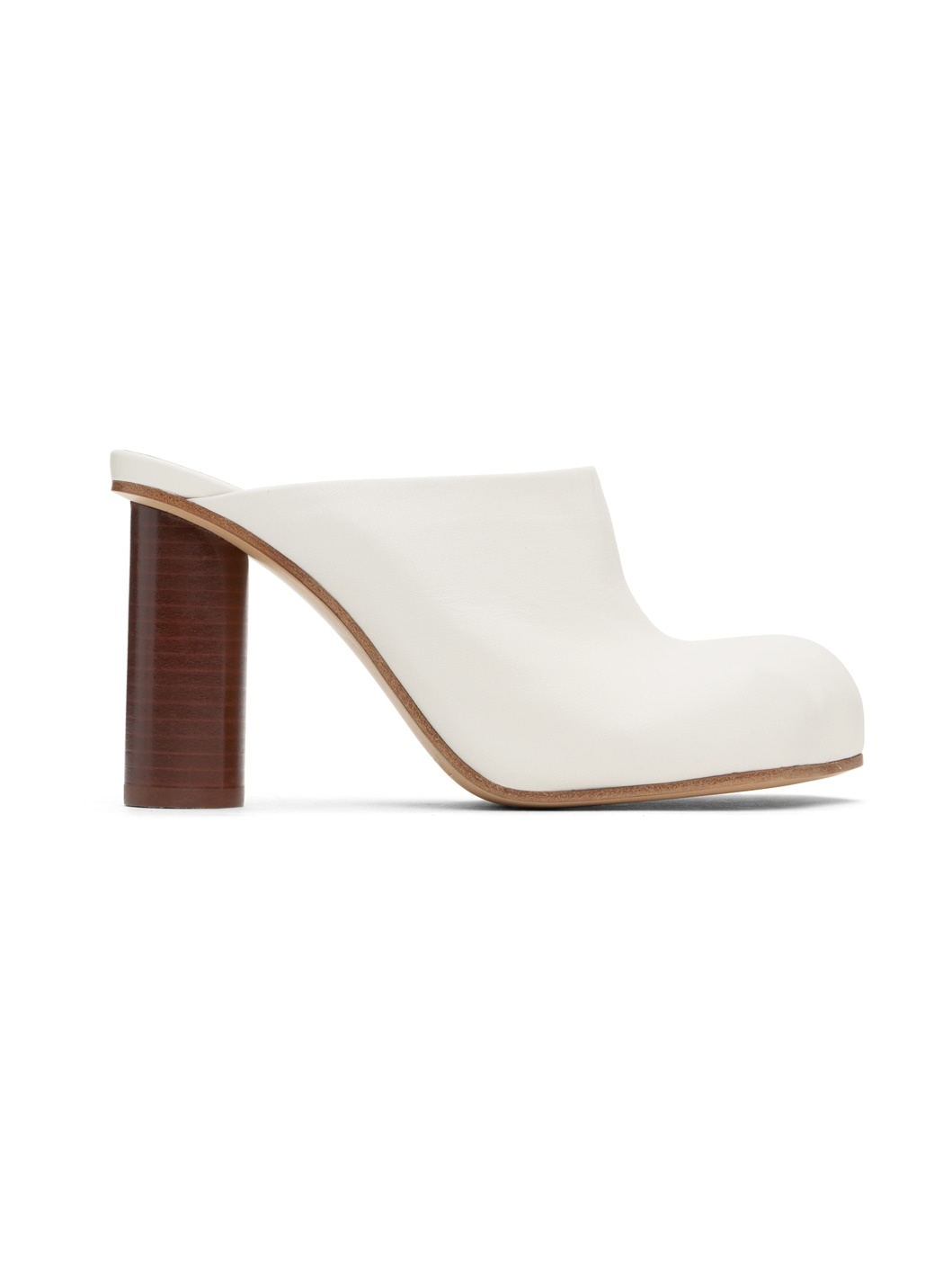 White Paw Leather Mules - 1