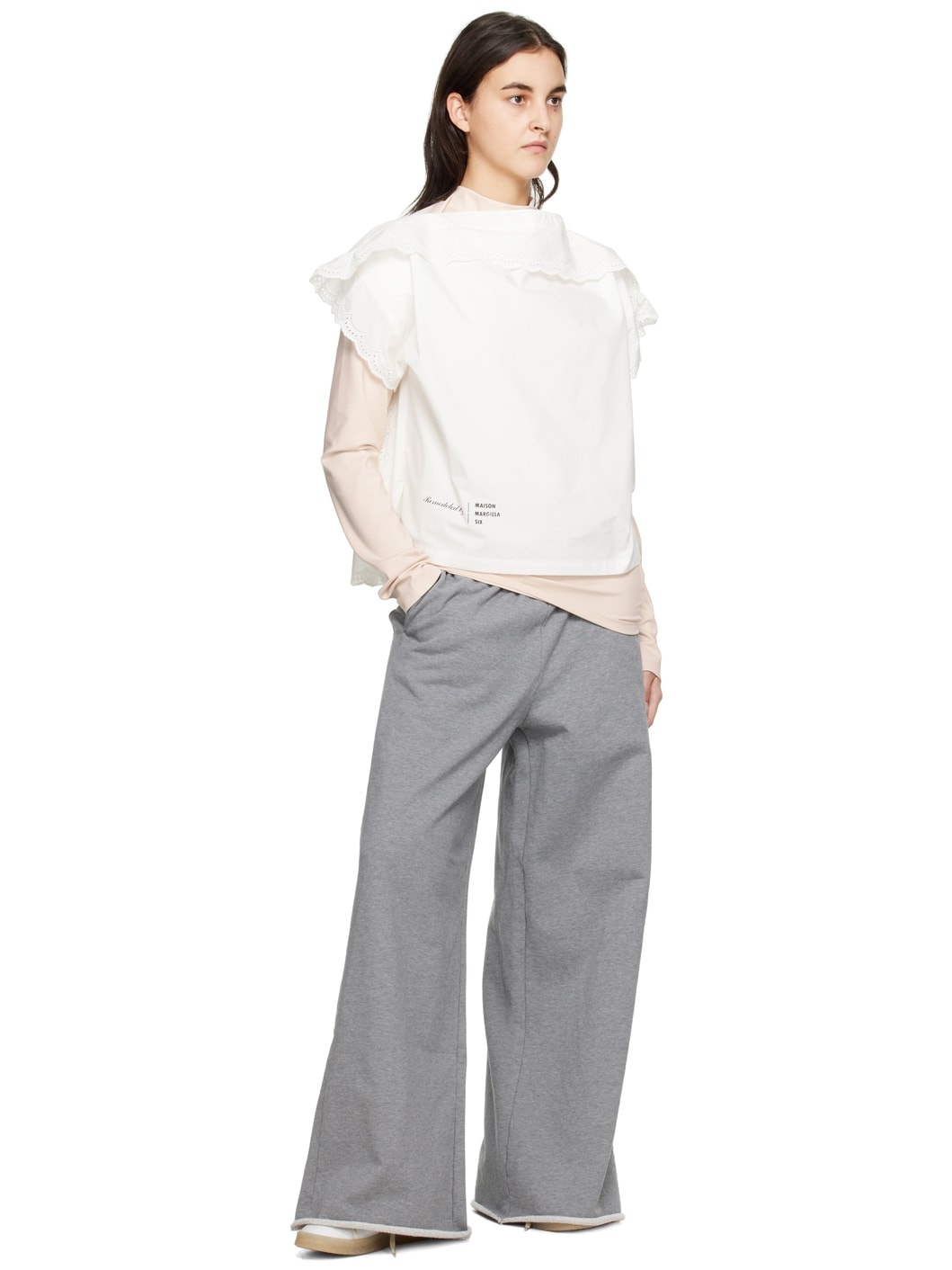 Beige Embroidered Long Sleeve T-Shirt - 4