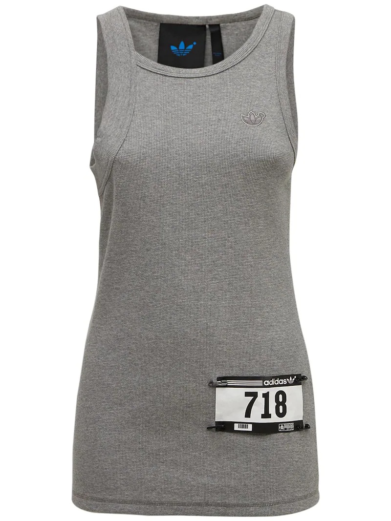 BLUE VERSION COTTON BLEND TANK TOP - 1
