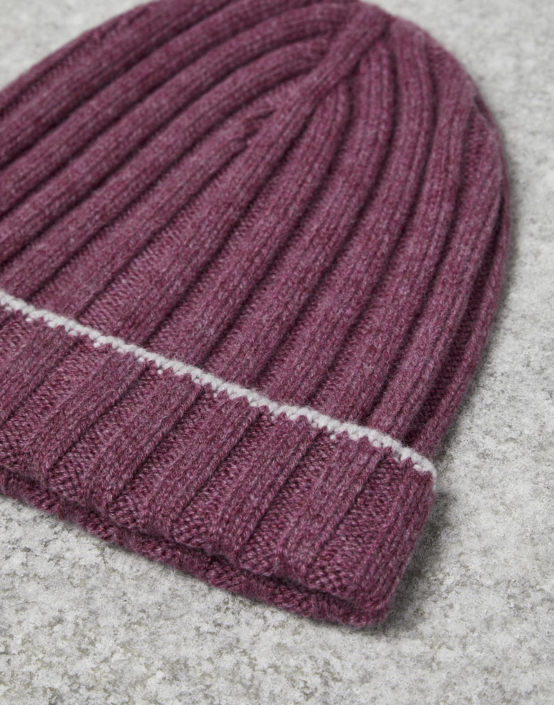 Brunello Cucinelli Cashmere rib knit beanie outlook