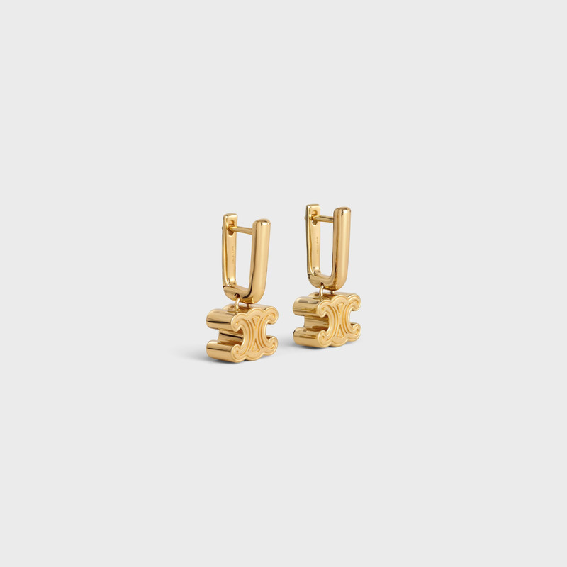 CHUNKY TRIOMPHE EARRINGS IN BRASS WITH GOLD FINISH 3