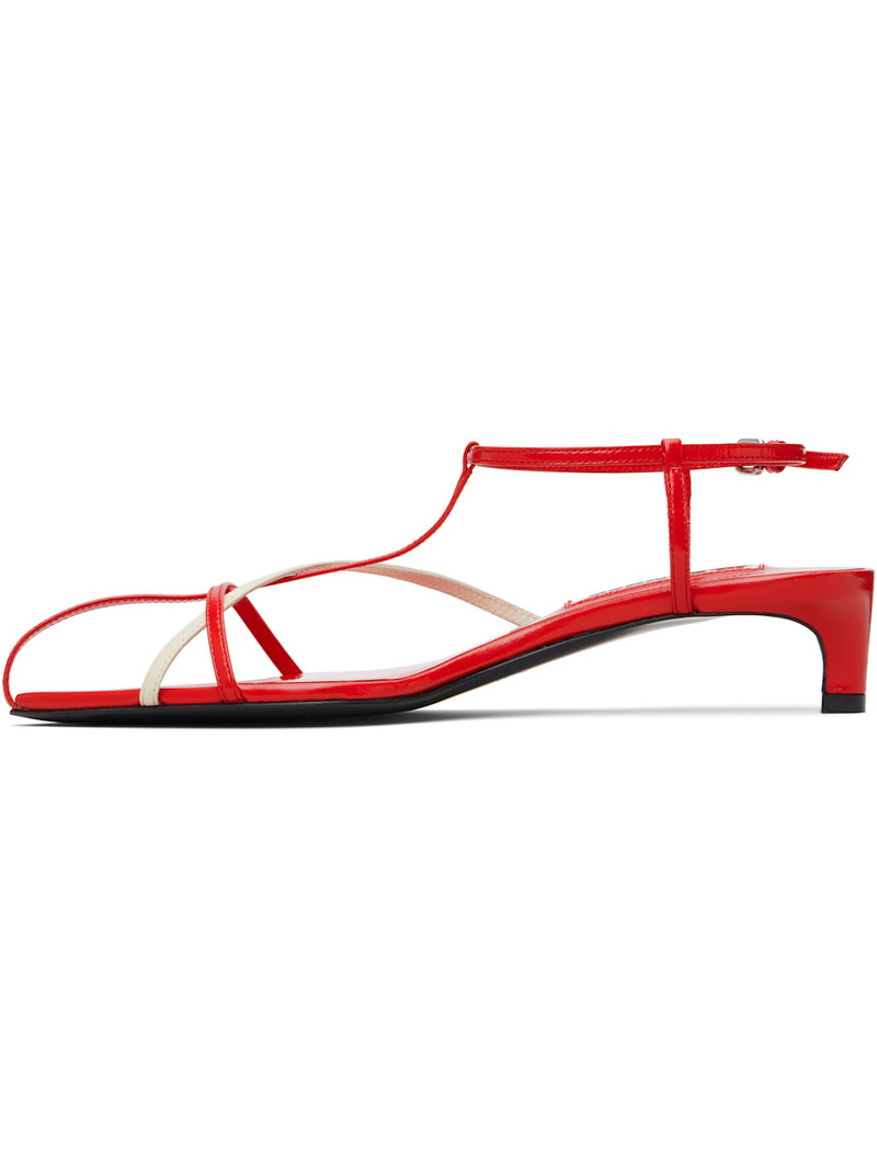 Jil Sander Red Cage Low Heeled Sandals outlook