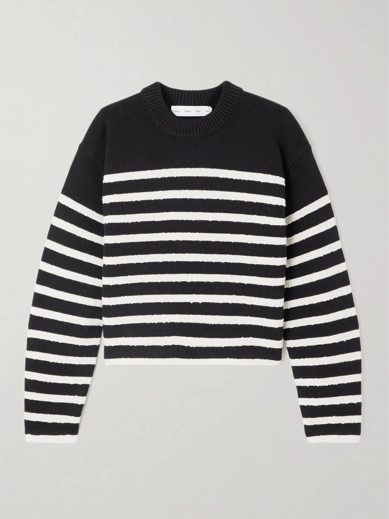 Nia Cropped Striped Cotton-blend Sweater - 1