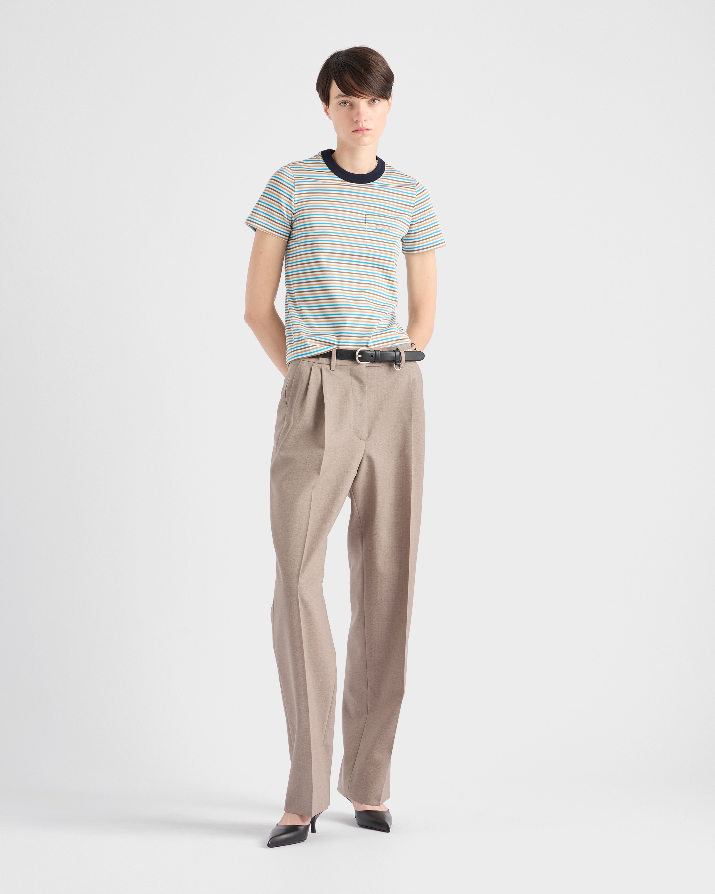 Striped lisle cotton T-shirt - 2