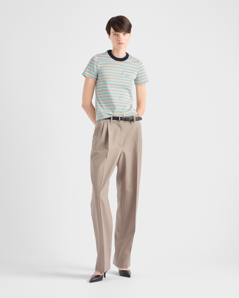 Prada Striped lisle cotton T-shirt outlook