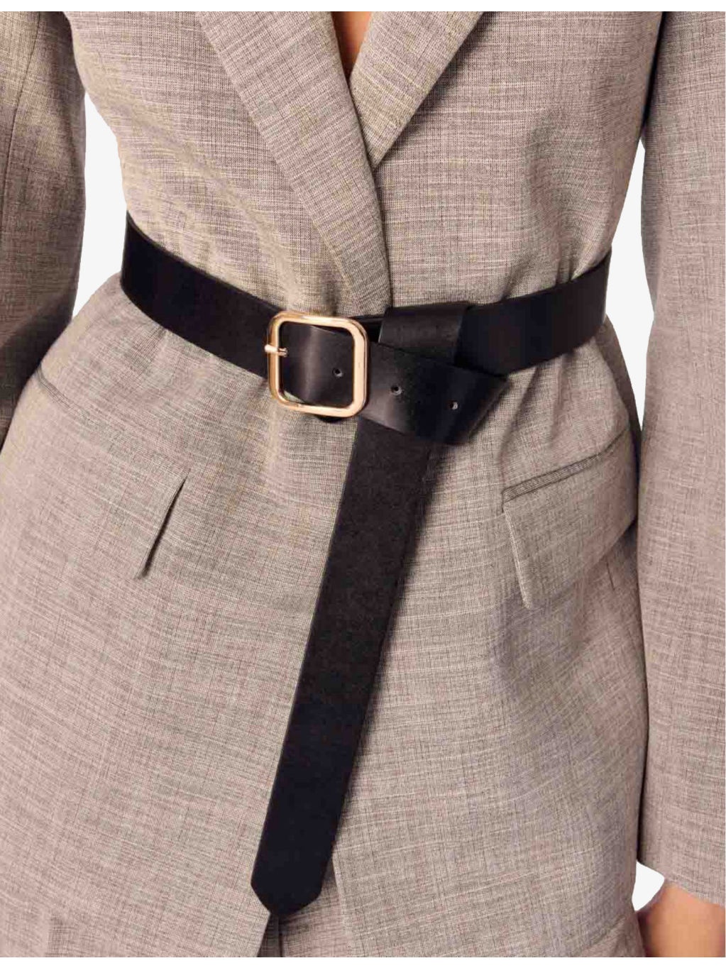 Belted Woven Suit Jacket - 5