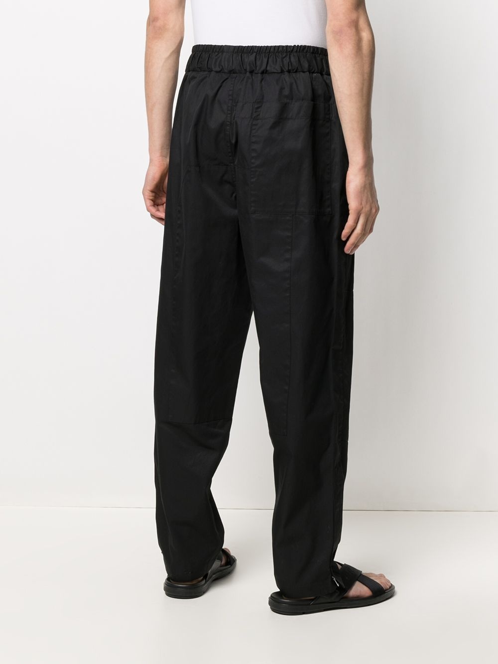 elasticated waist wide-leg trousers - 4