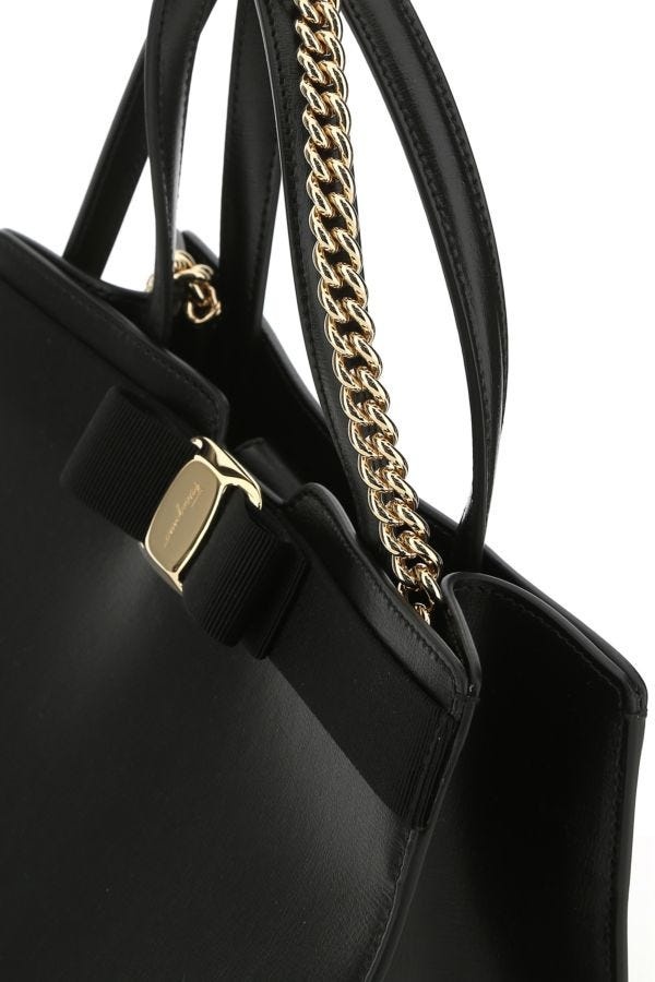 Black leather handbag - 4