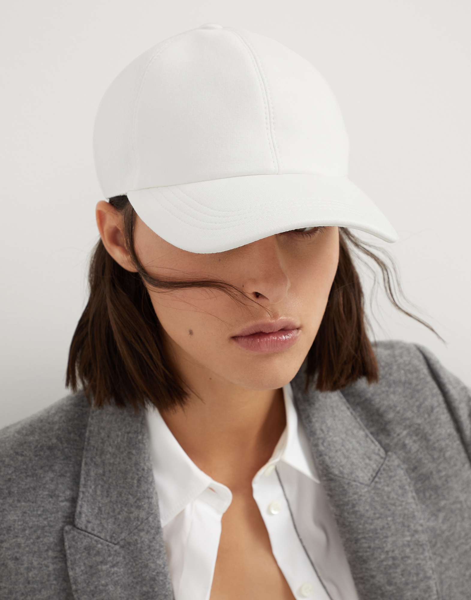 Dazzling satin and French terry baseball cap - 3