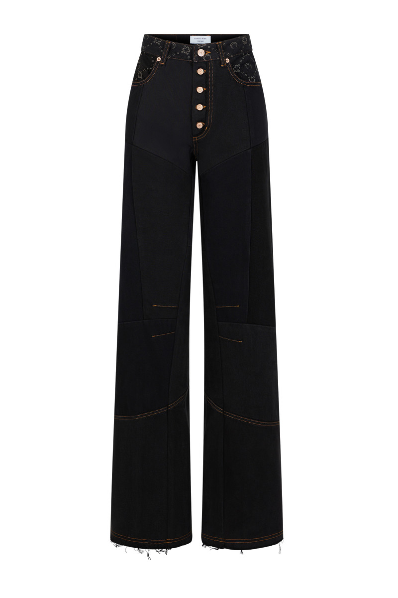 Regenerated Denim Flare Pants - 1