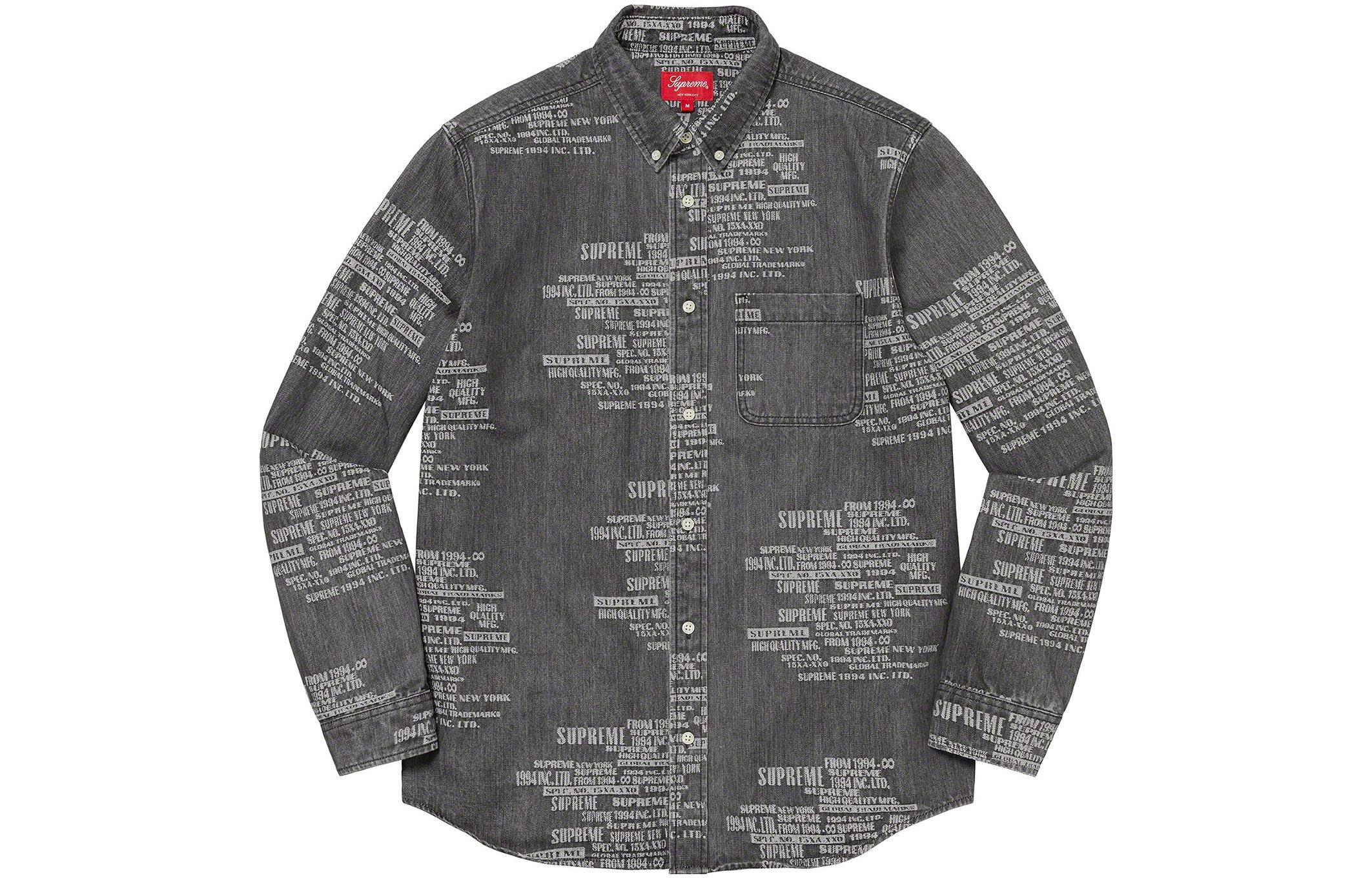 Supreme SS23 Week15 TRADEMARK JACQUARD DENIM Shirt 'Black' SUP-SS23-254 - 2