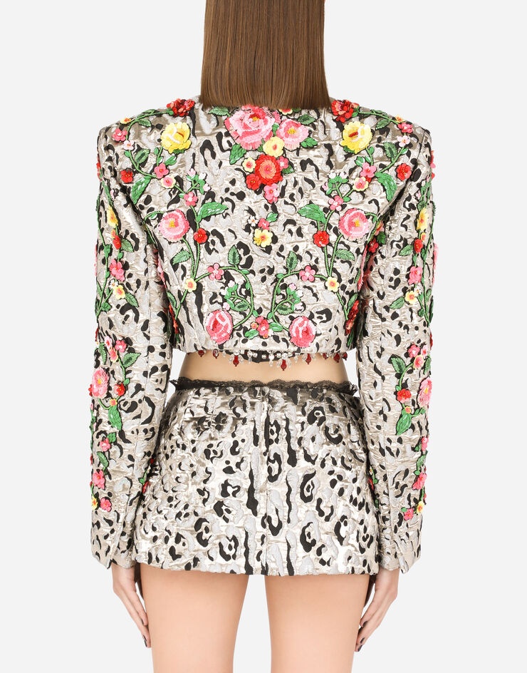 Lamé jacquard Spencer jacket with embroidery - 2